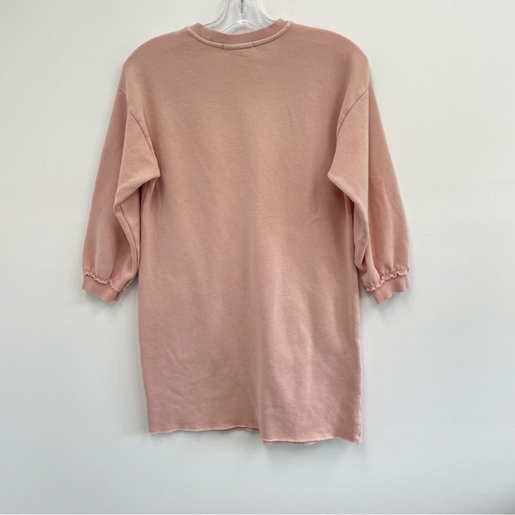 Marine Layer Crew Neck Jersey Knit 3/4 Sleeve Sweatshirt Dress Seashell Pink XS - Picture 8 of 8
